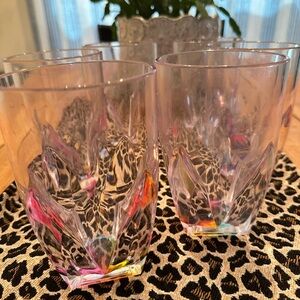 Colorful Rainbow  Acrylic Drinking Glasses Set of 6 Stemless Wine Glasses